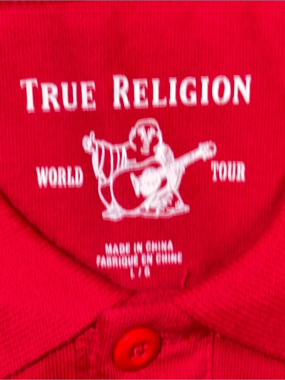True Religion Shirt Mens Large Short Sleeve Polo Button Up Y2K